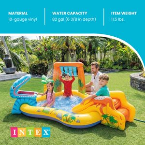 <b>Dinosaur</b> <b>Play</b> Center Water Slide Pool Water Sprayer Waterfall Kids Outdoor Backyard Water Park <b>Set</b> - Product Image 4