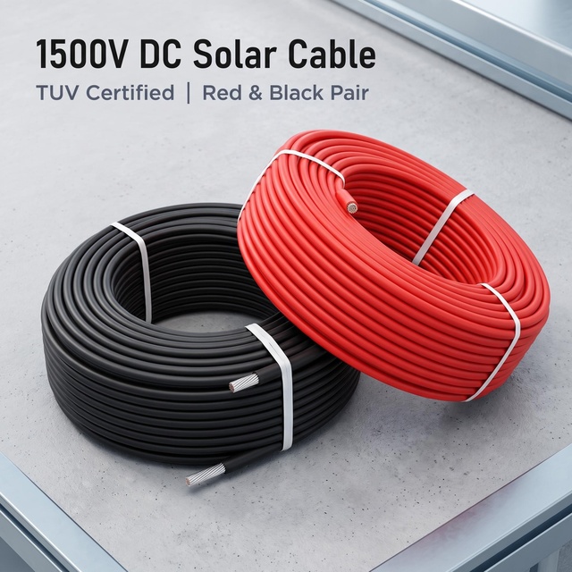 AD8 Waterproof Solar Cable H1Z2Z2-K 4mm 6mm Salt-Mist Resistant Submersible PV Wire for Floating PV Stations Offshore Project
