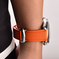 Bracelet de montre en caoutchouc FKM à texture toile de voile MZDTIMK 20mm 21mm 22mm à dégagement rapide avec fermoir déployant