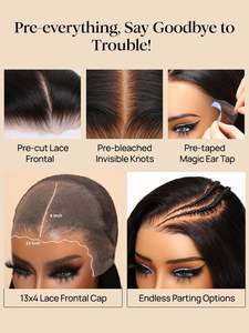 Ash Roots Blonde Ombre Perruques de Cheveux Humains Pleine Dentelle Perruque de Cheveux Vierges Pré Cueillie Délié HD 13x6 Dentelle Frontale Perruque 150% Densité - Product Image 4