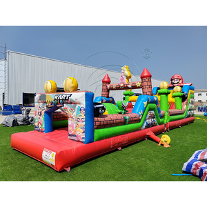 Château gonflable commercial pour enfants avec parcours d'obstacles, toboggan, mur d'escalade, château gonflable <span class=keywords><strong>de</strong></span> saut en PVC - Product Image 2