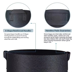 Bolsas de cultivo de tela de 11 <span class=keywords><strong>litros</strong></span> de 3 galones de Guangdong, <span class=keywords><strong>macetas</strong></span> de vivero no tejidas personalizables para proyectos ecológicos - Product Image 3