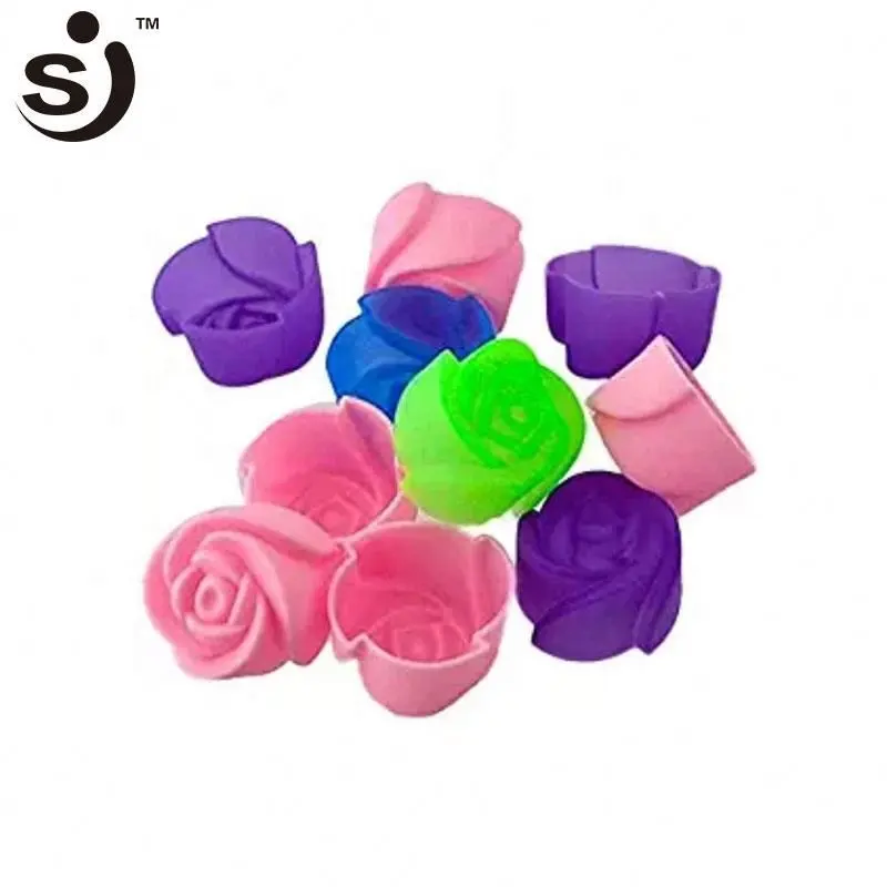 Hot Sale 10X Silikon Rose Muffin Cookie Cup Kuchen Backform Chocolate Jelly Maker Mold