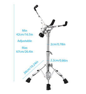 Supporto per <span class=keywords><strong>rullante</strong></span> per <span class=keywords><strong>rullante</strong></span> pieghevole con staffa staccabile con diametro del tubo di 22mm altezza regolabile treppiede adatto per <span class=keywords><strong>rullante</strong></span> da 10 a <span class=keywords><strong>14</strong></span> pollici - Product Image 5