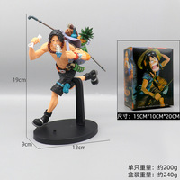 3 nuevos diseños 17,5-19,5 cm Venta caliente Unisex modelo colección juguete Anime Luffy Ace Running Pose fantasía figura de acción PVC