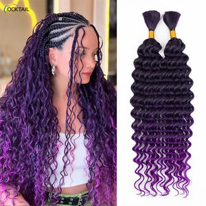 Cheveux à tresser bohème violet, Cheveux bouclés pour tresses bohèmes, <span class=keywords><strong>Boucles</strong></span> pour tressage de cheveux, Mèches pour tresses bohèmes - Product Image 1
