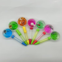 Stylos à bulles sensoriels en forme de sucette, papeterie créative en acrylique, stylos à bulles colorés avec des flotteurs 3D mignons