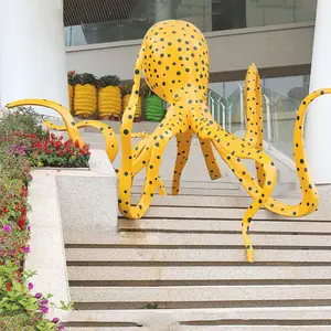 Escultura grande de pulpo de fibra de vidrio, estatua de resina para parque y jardín, gran diseño de fábrica, venta al por mayor