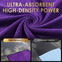 Toalla de microfibra de lazo retorcido personalizada con logo, 700gsm 800gsm 900gsm, morada, 60x90cm 70x90cm, para limpieza y secado de coches