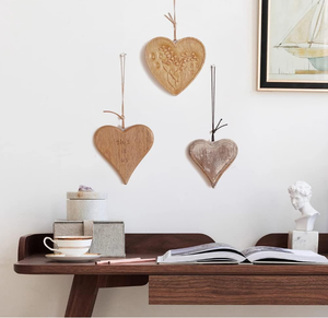 Fábrica personalizada en forma de corazón rústico Vintage granja Navidad Mango sala de estar dormitorio regalo del Día de San Valentín decoración colgante de pared de madera - Product Image 4