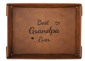 Bandeja Organizadora de Cuero para Escritorio, Bandeja de Almacenamiento Personalizada, Bandeja Decorativa para Escritorio, Regalo para el Día del <span class=keywords><strong>Padre</strong></span> - Product Image 5