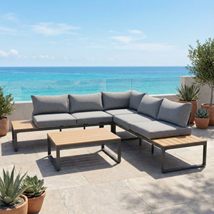 Ensemble <span class=keywords><strong>de</strong></span> canapés d'extérieur en aluminium moderne et durable, ensemble d'angle et <span class=keywords><strong>de</strong></span> conversation, meubles <span class=keywords><strong>de</strong></span> <span class=keywords><strong>jardin</strong></span>, patio, hôtel, cour - Product Image 3