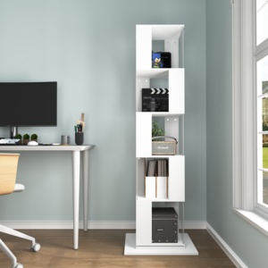 Estanterías de almacenamiento de cubo blanco moderno Estantería de madera de 4 niveles para sala de estar Muebles de nuevo diseño - Product Image 6