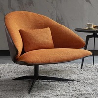 Fauteuil simple minimaliste moderne nordique, chaise longue asymétrique, revêtement en cuir, pour salon, villa, appartement