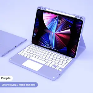 태블릿 케이스 TPU 가죽 충전식 펜 슬롯 무선 블루투스 터치 키보드 태블릿 커버 iPad 프로 10 2022 10.9