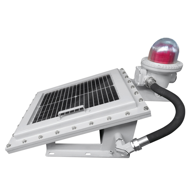 Red Aviation Led Airport Lamp Solar Explosion Proof Aviation Obstruction Beacon Warning Lamp Solar Ex Proof Marine Beacon Light