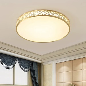 Lámpara de Techo LED de Estilo Chino Minimalista Moderno, Ultrafina, Totalmente de Cobre, con Diseño de Nido de Pájaro para Dormitorio o Estudio - Product Image 1