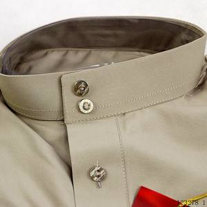 Oriente Médio Novo Design Mangas Compridas Stand Collar Manga Longa Cor Pura Stand Collar Muçulmano Robe Homens/Homens Árabes Thobe - Product Image 6