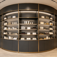 Vitrine de présentation de parfums et cosmétiques personnalisable avec éclairage LED, vitrine en verre pour la présentation en magasin de produits de beauté