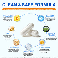 Capsules de croissance en hauteur Lenm avec Calcium et Zinc pour le développement cérébral des adolescents, soutien osseux, capsules de croissance, force osseuse améliorée