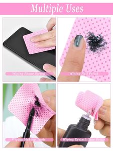 Lint Free Lash <b>Extension</b> Glue Wipes Cotton Adhesive Cleaning Pads <b>Nail</b> Polish Remover Beauty Salon Supplies - Product Image 6