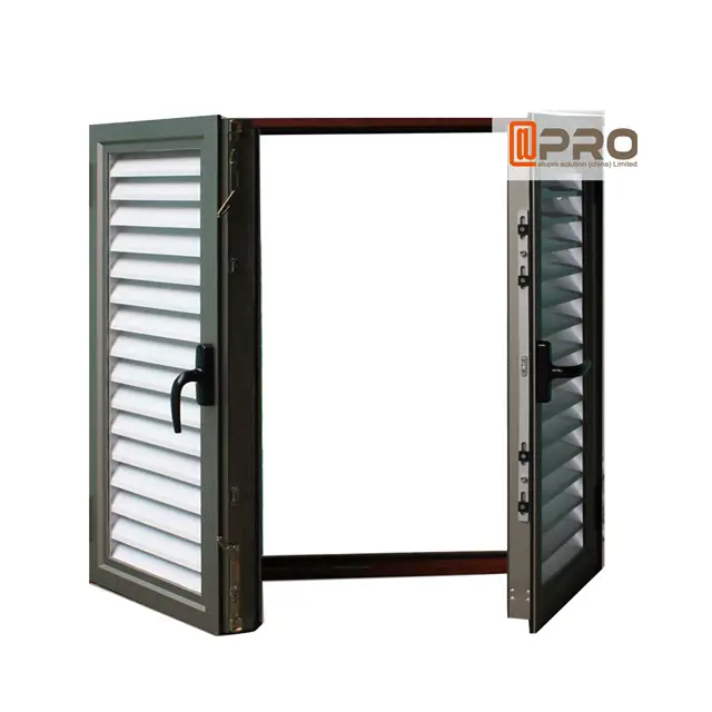Ultime moda di progettazione finestra griglia di Ventilazione estrusione di alluminio Fisso Louvered Finestra Battente In Alluminio Finestra di Scatto