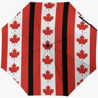Parapluie pliant entièrement automatique avec motif drapeau national du Canada, imprimé multi-scènes, résistant à la pluie et au soleil
