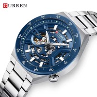 CURREN Nouvelle Montre Mécanique Automatique pour Homme, Étanche, en Acier Inoxydable, Lumineuse, de Luxe, Idéale pour Cadeau de Petit Ami