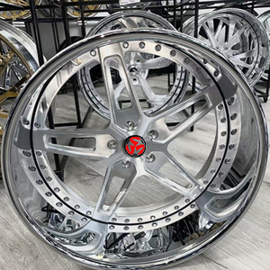 Jantes forgées SJ 2 pièces à déport profond, finition chromée usinée, 20, 22, 24 pouces, 5x127, pour véhicules Old School <span class=keywords><strong>Lowrider</strong></span> et Cadillac Brougham classiques - Product Image 6