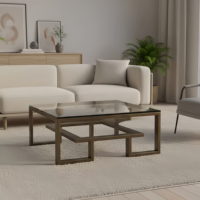 Table basse moderne en métal - Meuble de salon durable, table décorative pour la maison