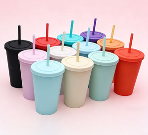 Vaso de Plástico de Doble Pared de Lujo de 16oz con Popote, Venta al por Mayor, Logotipo Personalizado, Color, Reutilizable, Mate, para Café, Modelo 2026 - Product Image 5