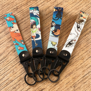 Lightweight Kawaii Animal & Floral Print Wrist Lanyard Keychain Quick Release Metal <b>Clip</b> Key Holder Anti-Lost Wristlet - Product Image 1