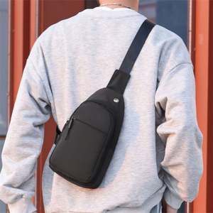 Men's Custom Logo Waterproof Crossbody Fanny Pack Waist Pouch Zipper Closure <b>Travel</b> Chest Bag for Sports - Product Image 5