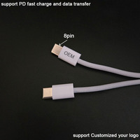 Cables USB Tipo C a 8 Pines de Excelente Calidad, Tejidos con Malla de Nailon en Varios Colores