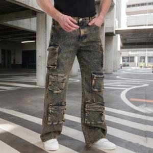 Nouveau style 2025 – Pantalon cargo décontracté pour homme – Vente chaude – Multi-poches – Tissé tricoté – Lavage clair - Product Image 1