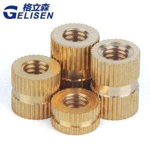 Gelisen Insert moleté en cuivre M1.4 M2 M3 M4 M6 M8, manchon fileté en laiton pour plastique moulé par injection - Product Image 1