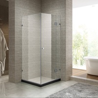 Cabine d'extérieur carrée moderne aux normes australiennes 900x900 avec porte pivotante d'angle sans cadre en verre trempé 6/8/10mm