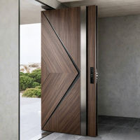 Porte d'entrée de luxe de style américain moderne, porte de sécurité en acier, porte pivotante antivol en acier inoxydable pour maison