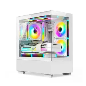 Cabinet Gabinete 2 Glass Side Panels Mid Tower Computer Gaming Micro-atx Case Gamer Pc M-ATX Computer Case Tower