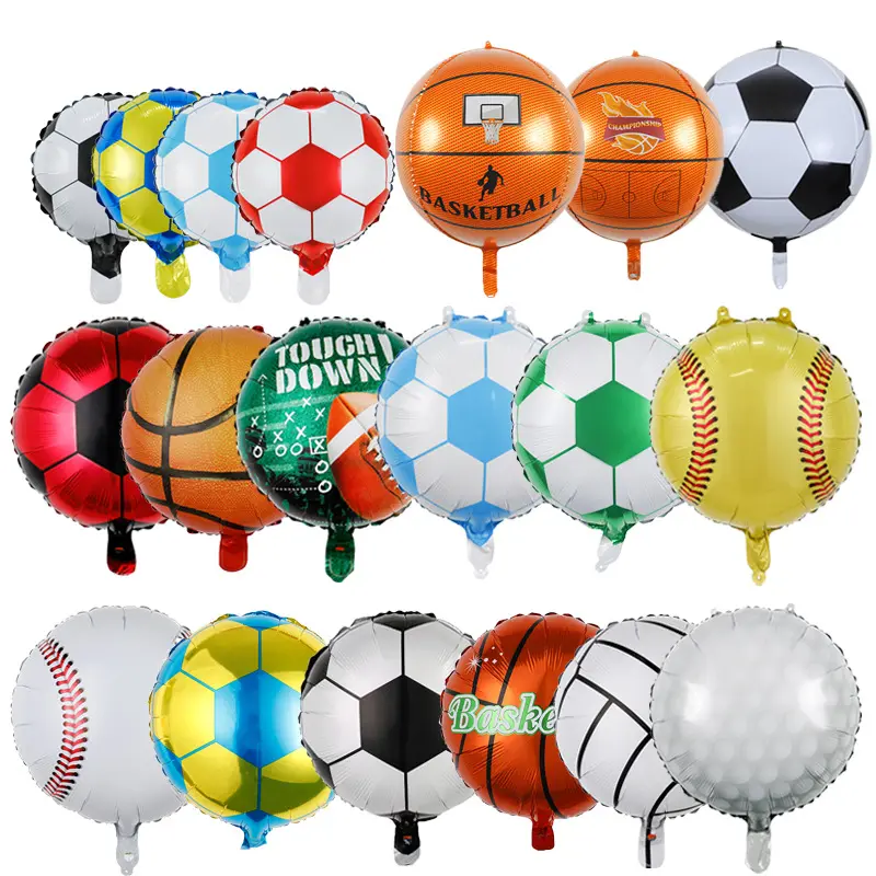 Groothandel Custom Honkbal Trofee Voetbal Vormige Folie Helium Ballon Feestdecoratie Benodigdheden Sport Thema Folie Ballonnen