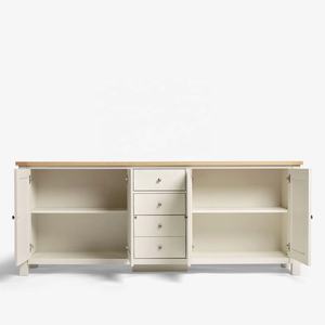 Buffet de style européen personnalisé en bois massif, <span class=keywords><strong>design</strong></span> shaker, blanc crème laqué mat, <span class=keywords><strong>commode</strong></span> de rangement, armoire d'entrée - Product Image 3