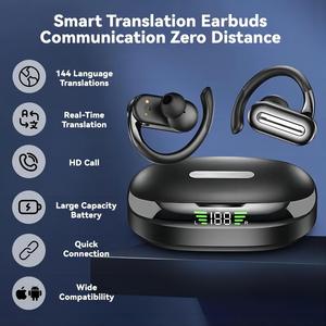 Auriculares TWS Earphone BT <b>Wireless</b> Headphones Mic LED Active Noise Cancellation (ANC) Touch <b>Control</b> Waterproof Sport Ear Hook - Product Image 3