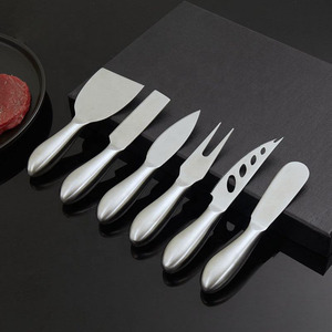 Wholesale Butter Cheese <b>Tools</b> Full Stainless Steel 6pcs Cheese Slicer Knives Cheese Cutter Spreaders in Gift Box - Product Image 2
