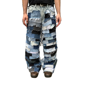 DiZNEW 2025 primavera del nuovo mercato Designer Jeans Jeans larghi in Denim personalizzati con logo ricamato per uomo - Product Image 1