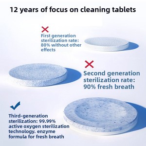 Jacqueline Denture Cleaning <strong>Tablets</strong> 36-Count Blow Molding <strong>Effervescent</strong> <strong>Oral</strong> Care Remove Dental Stains Eliminate Odor Model 033 - Product Image 2