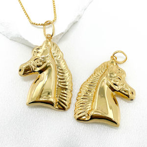 Gold Giraffe Pendant Necklace Animal Fine <strong>Jewellery</strong> for Women <strong>Made</strong> <strong>in</strong> Turkey - Product Image 1