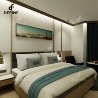 Layanan Pemesanan Khusus Manufaktur Total, Pasokan Langsung Set Perabot Kamar Tidur Hotel Modern Bintang 3-5 untuk Paket Lengkap