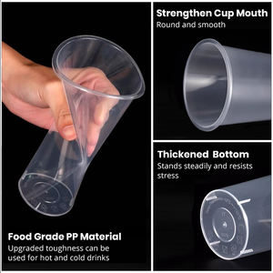 Özel Logo 700ml tek kullanımlık sıcak ve soğuk kabarcık çay kahve buzlu içecek bardakları sert PP don plastik bardaklar - Product Image 4