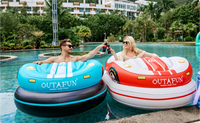 Bouée gonflable de course en PVC, siège de voiture tamponneuse, transat flottant pour piscine, jouet aquatique gonflable