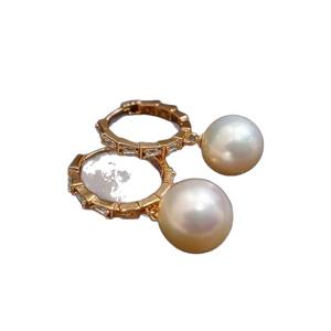 22865 Accessoires de perles DIY, support vide pour boucles d'oreilles en argent S925, or/argent, bijoux avec perle ronde de 9 à 17 mm - Product Image 5